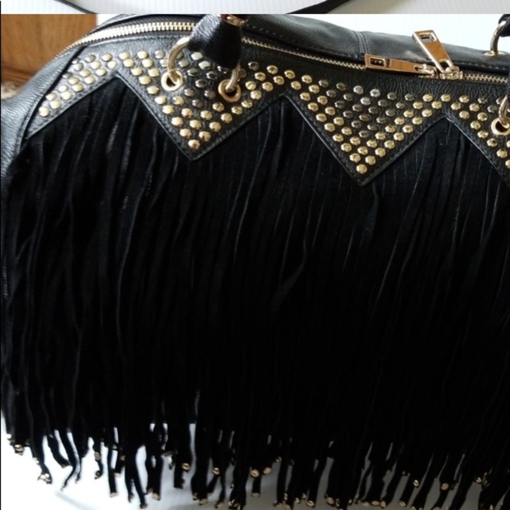 Black and Gold Fringe Bag